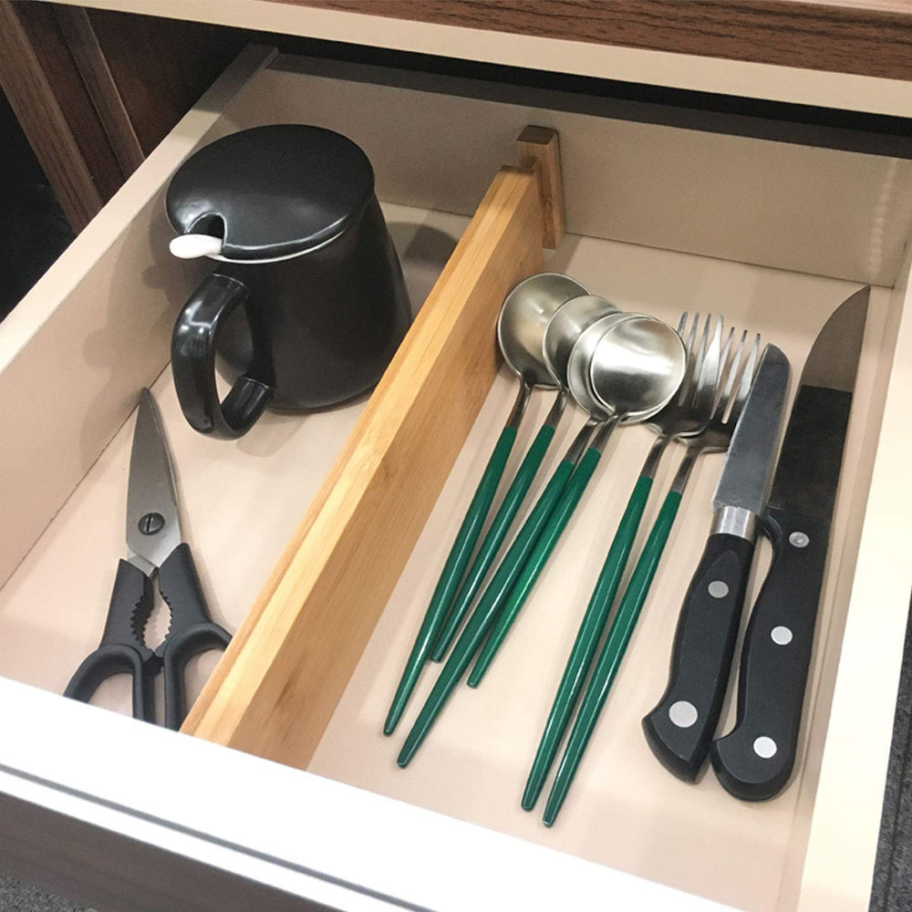 Expandable Bamboo Drawer Dividers for Kitchen Bathroom and Office