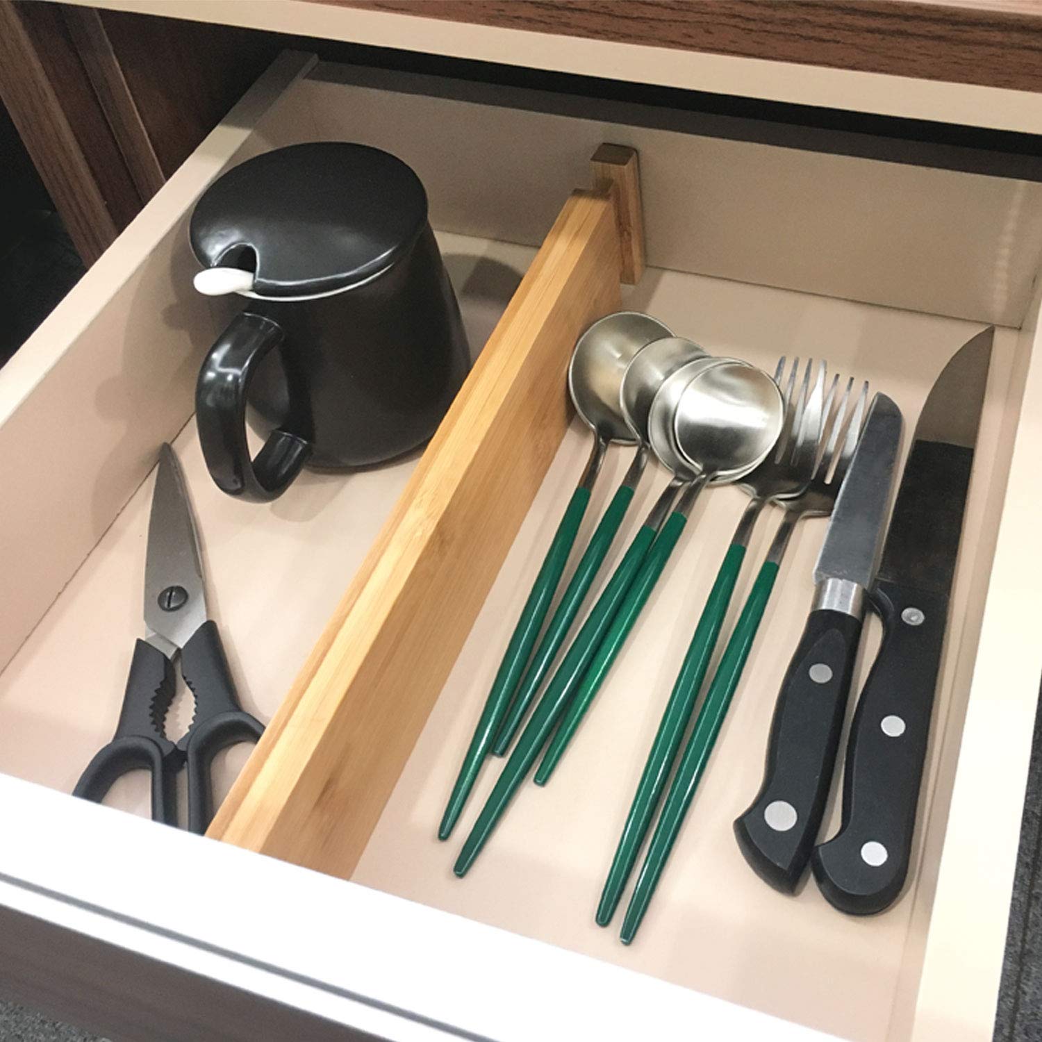 Expandable Bamboo Drawer Dividers for Kitchen Bathroom and Office