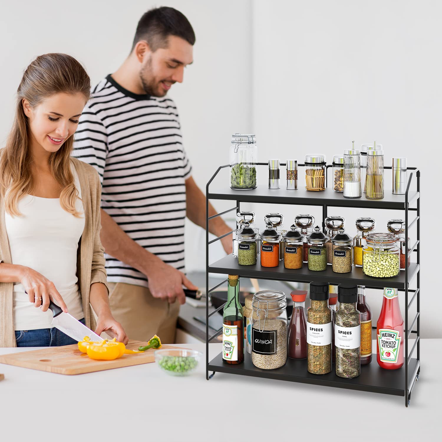 Bathroom Countertop Organizer Rack for Cosmetics and Kitchen Spices