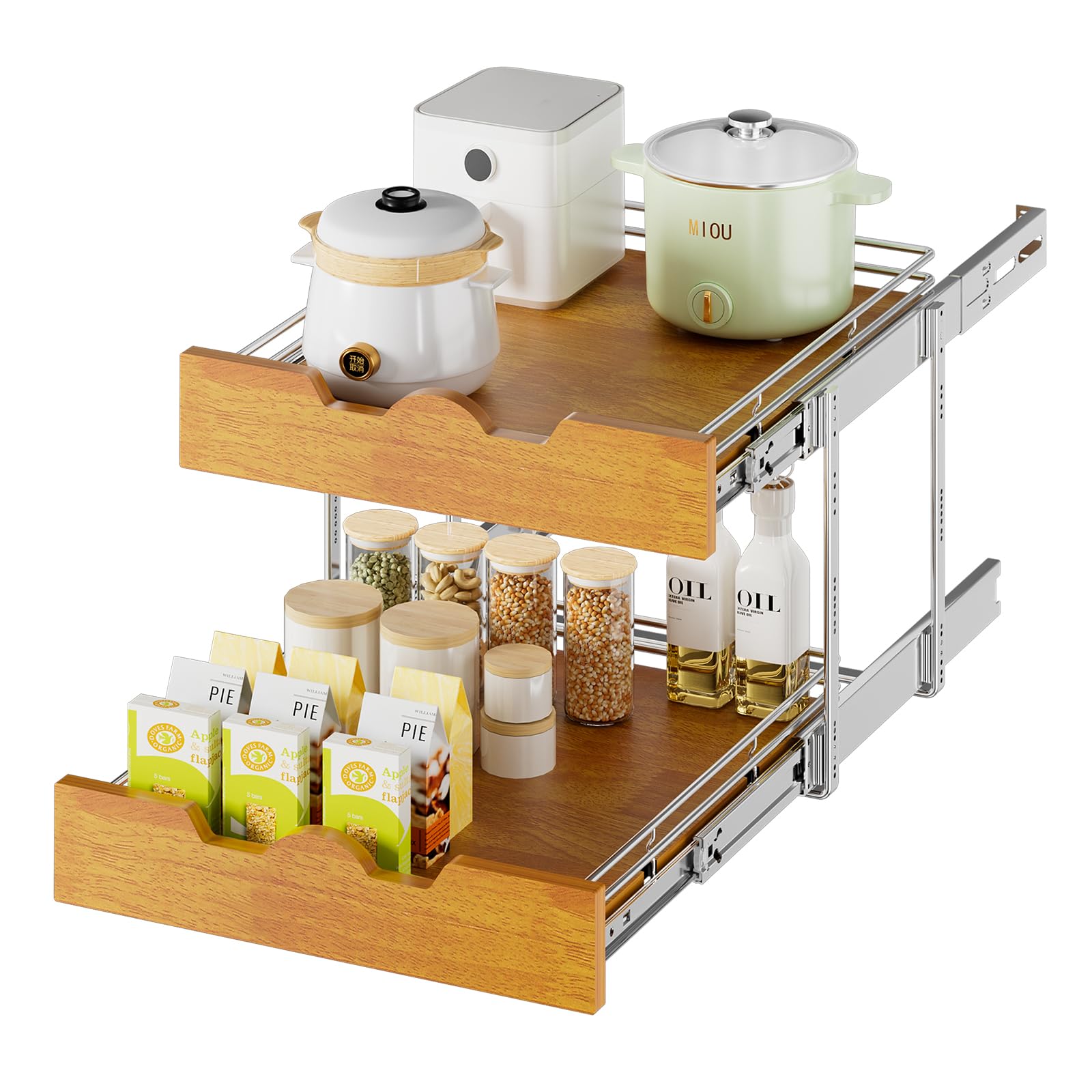 Wood Wire Pull Out Cabinet Shelf