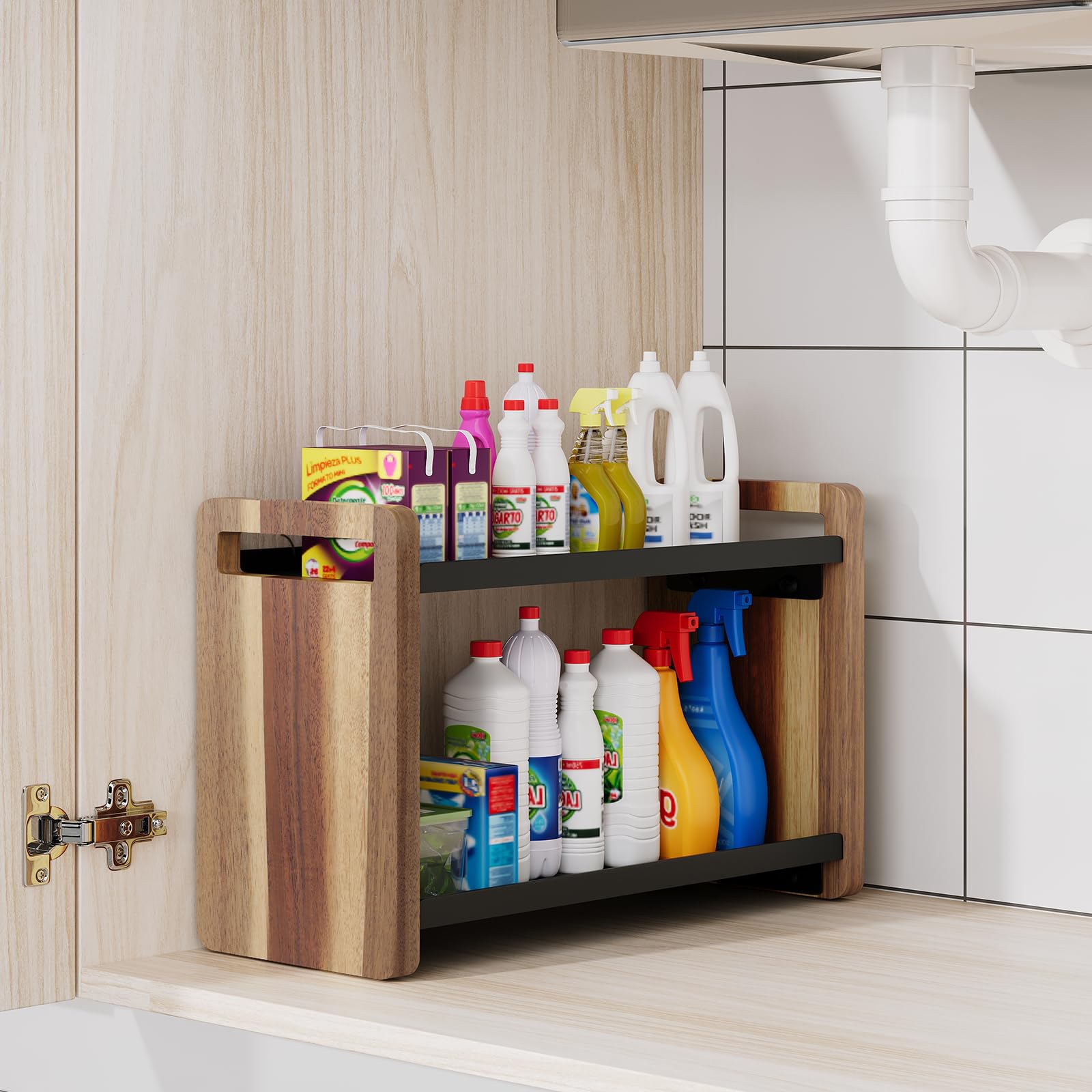 Bathroom Countertop Under Sink and Cabinet Spice Rack Organizer