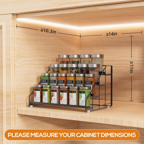 Adjustable Four Tier Spice Rack Organizer for Kitchen Cabinets