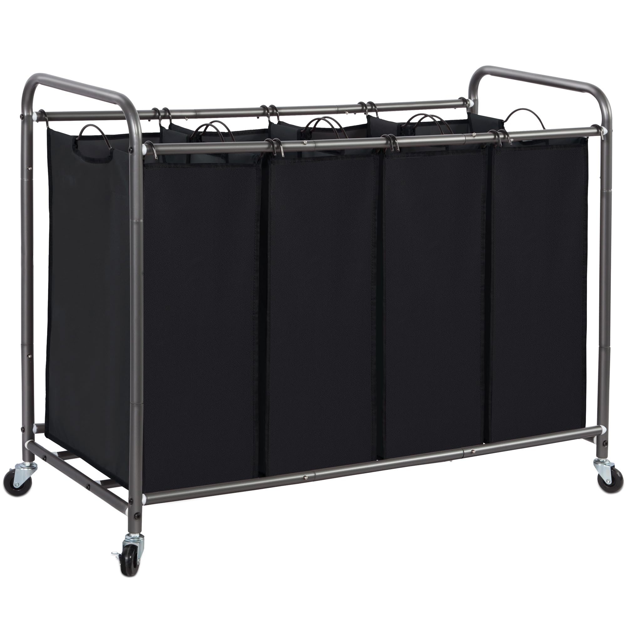 Rolling Laundry Sorter Hamper with Divided Compartments