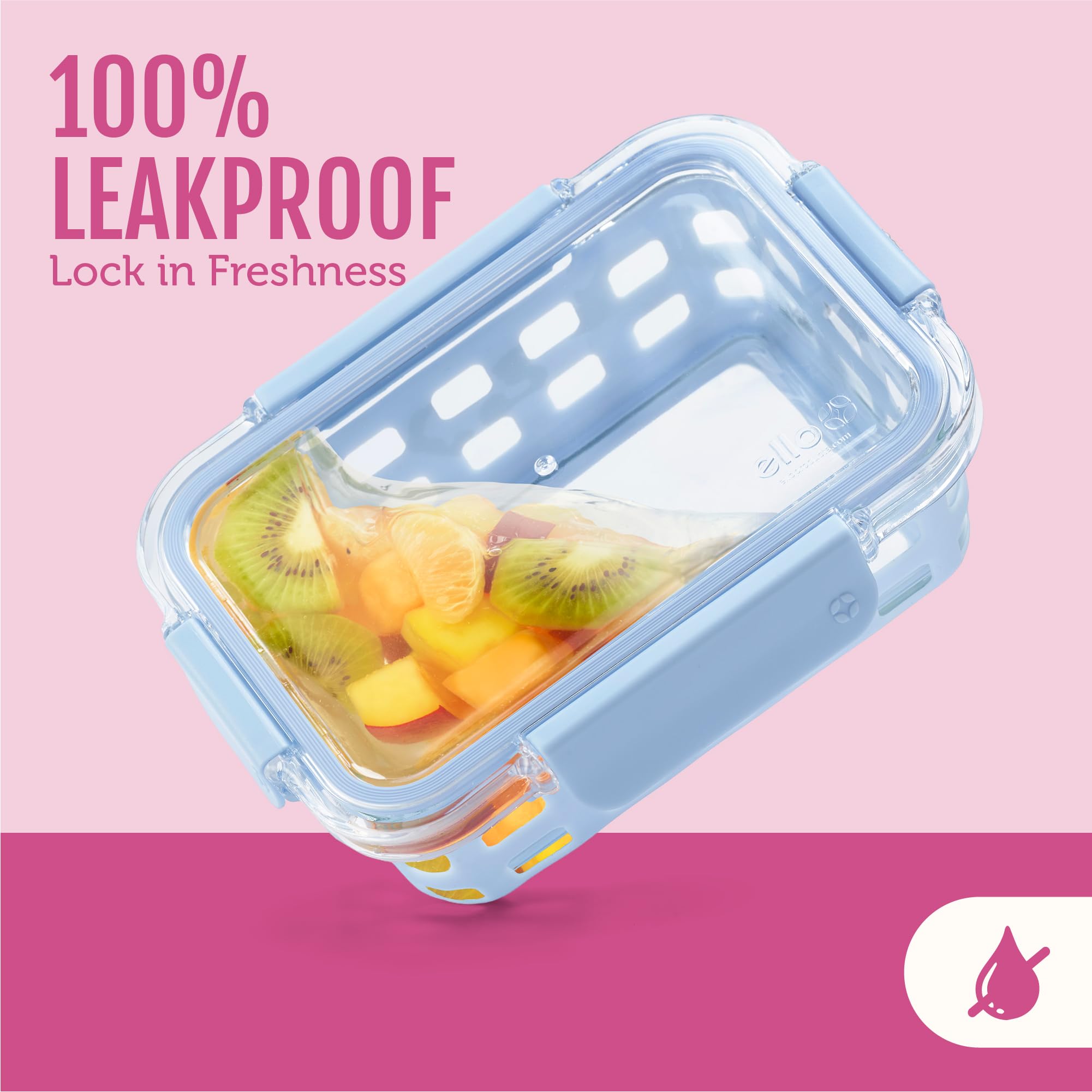 Five Pack Glass Meal Prep Containers with Silicone Sleeves and Airtight Lids