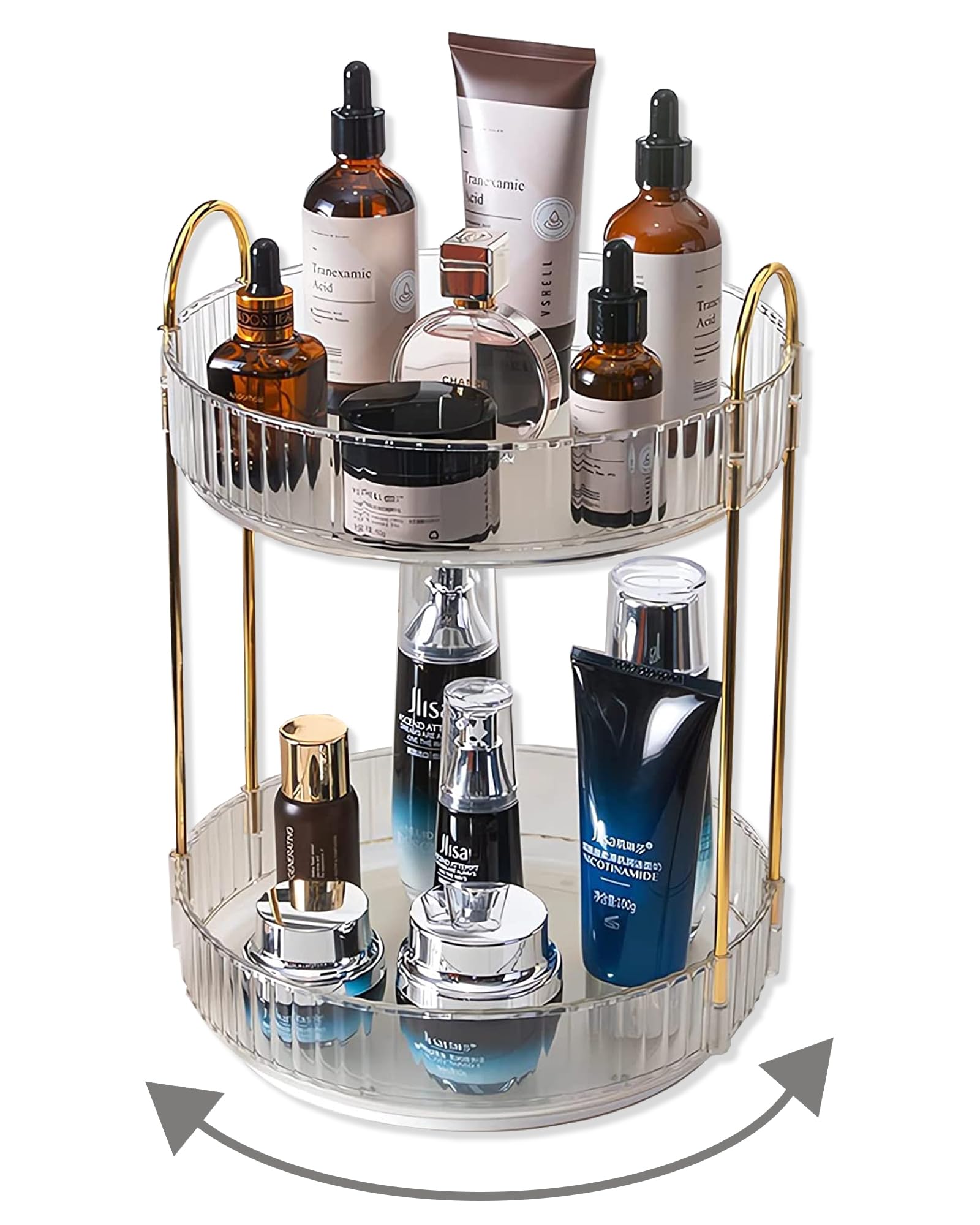 Large Capacity 360 Degree Rotating Makeup and Skincare Organizer