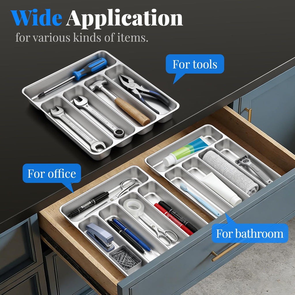 Stainless Steel Silverware and Cutlery Organizer
