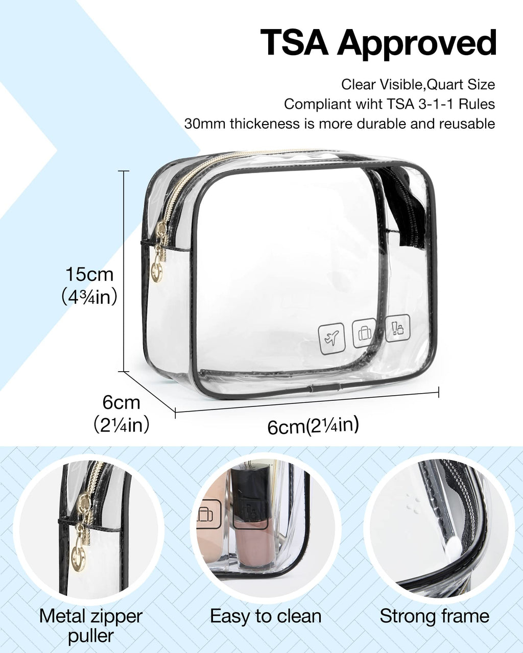Hanging Travel Toiletry and Makeup Organizer with Transparent Cosmetic Bag