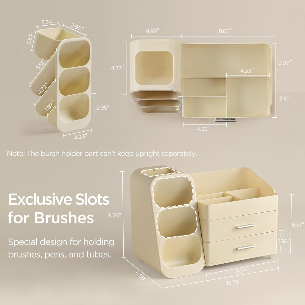 Vanity Makeup Organizer with Brush Holder