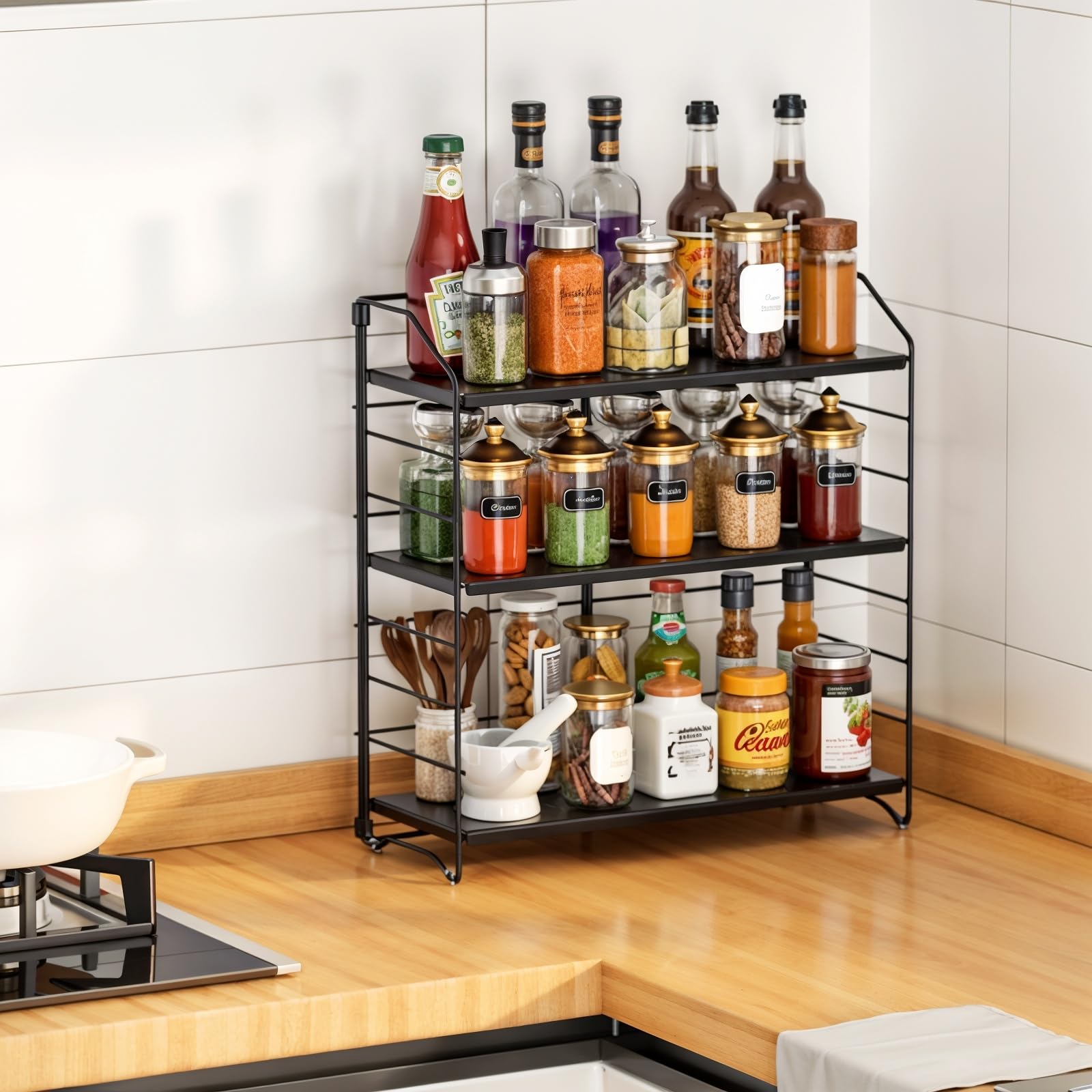 Bathroom Countertop Organizer Rack for Cosmetics and Kitchen Spices