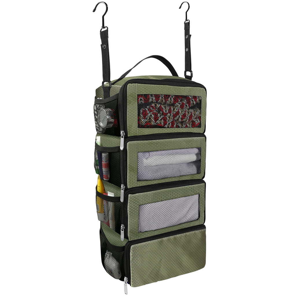 Collapsible Hanging Suitcase Organizer with Portable Travel Shelves