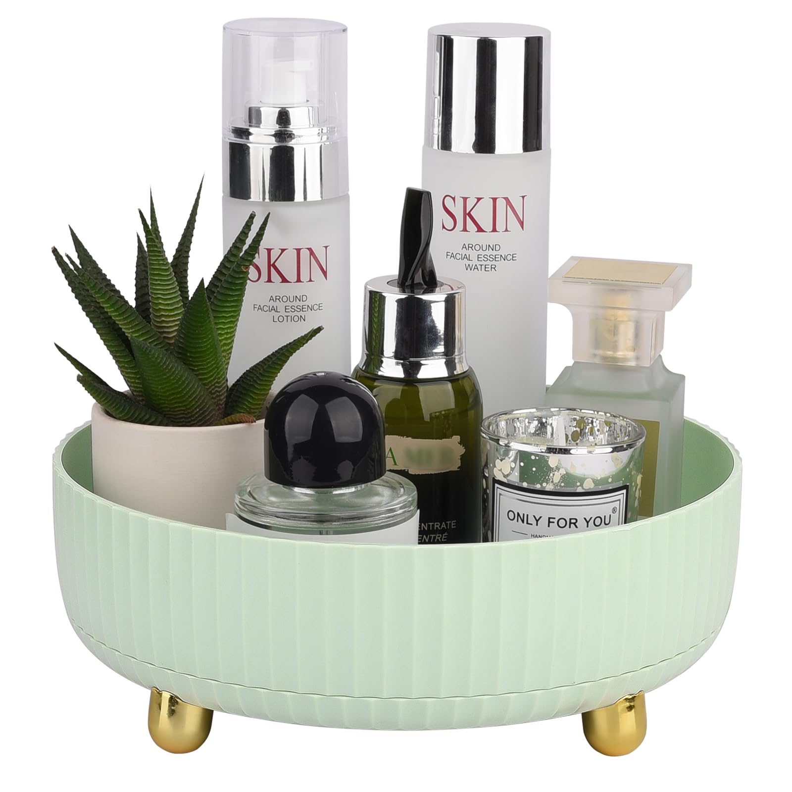 360 Degree Rotating Makeup Perfume and Skincare Organizer Tray