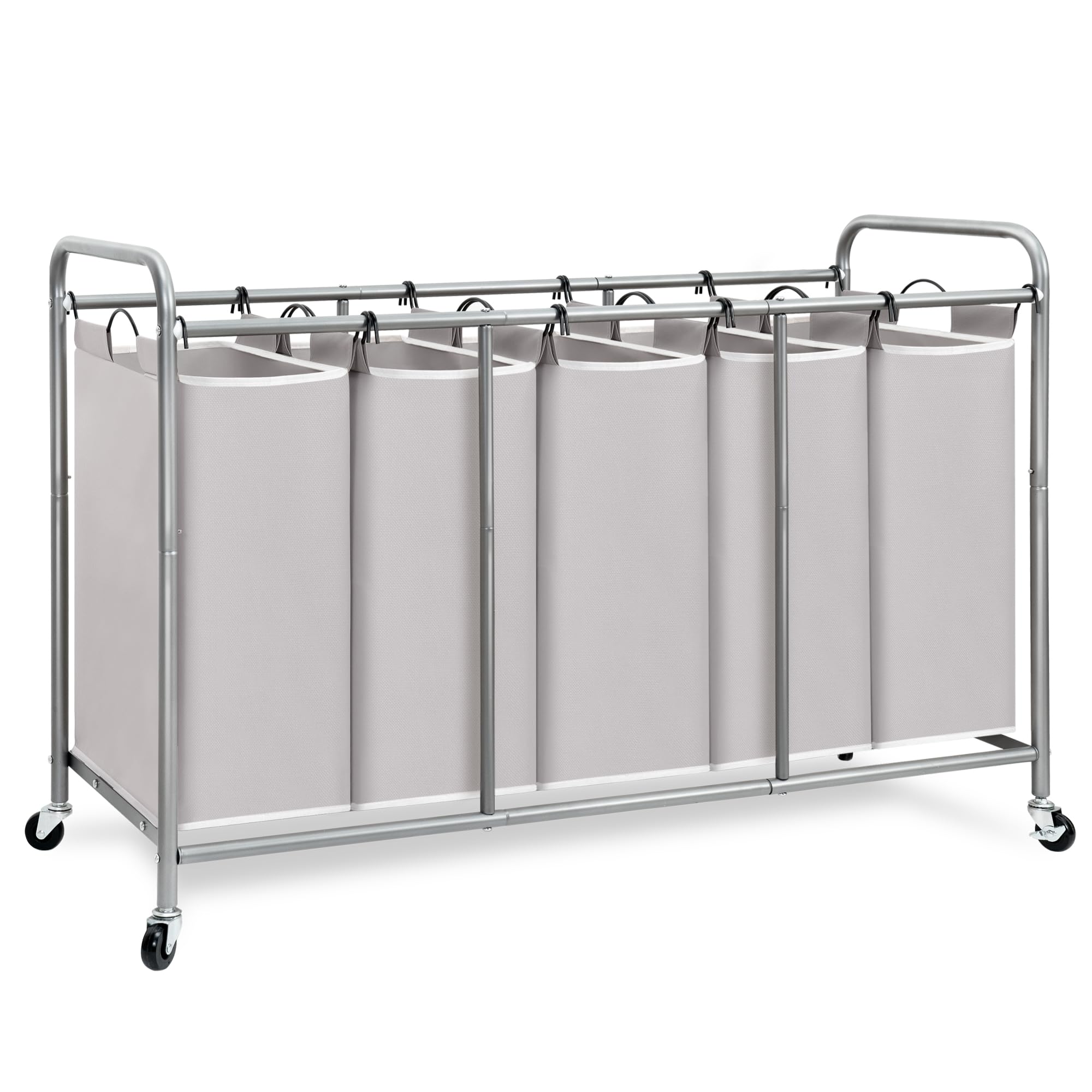 Rolling Laundry Sorter Hamper with Divided Compartments
