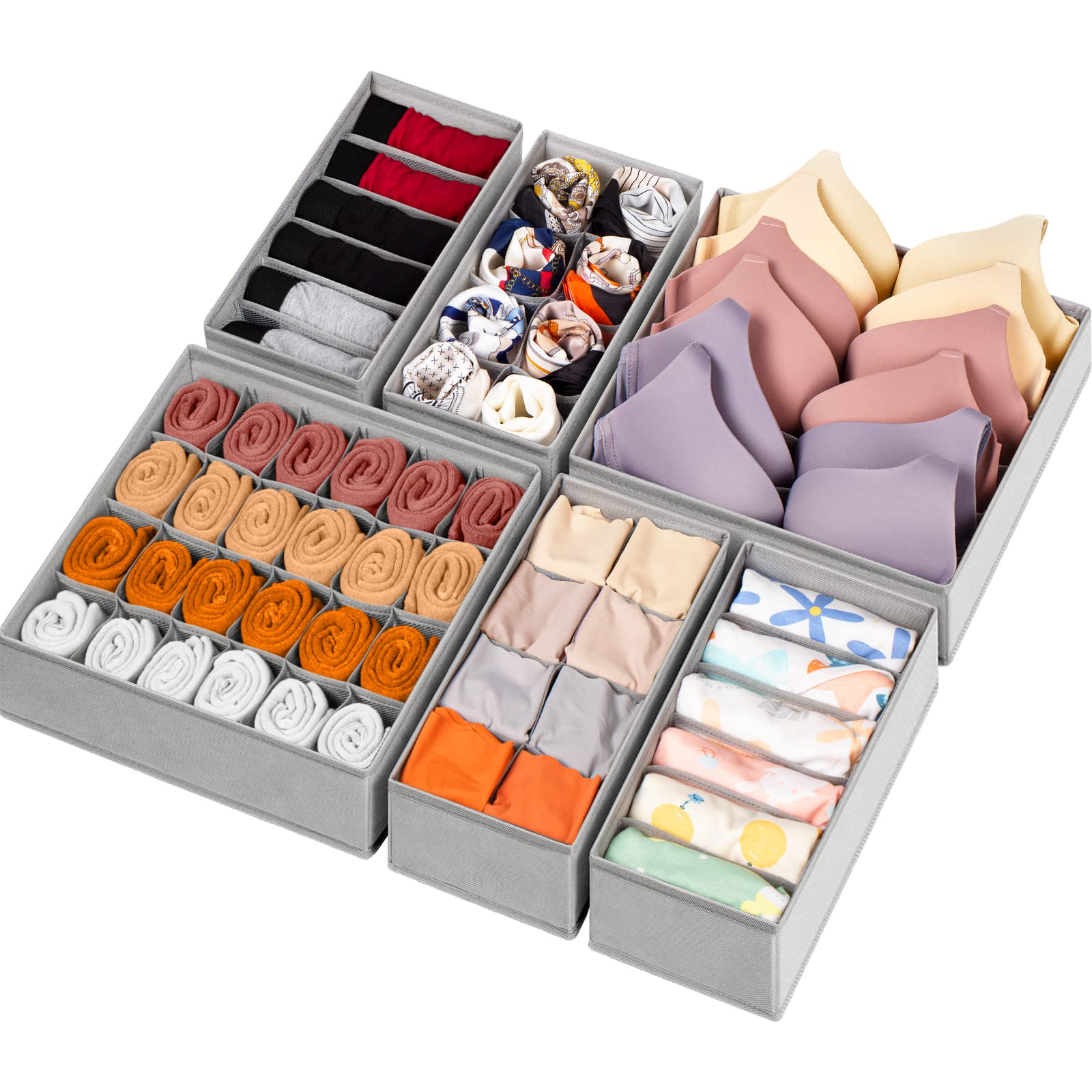Foldable Fabric Drawer Organizers for Underwear Socks Bras and Ties