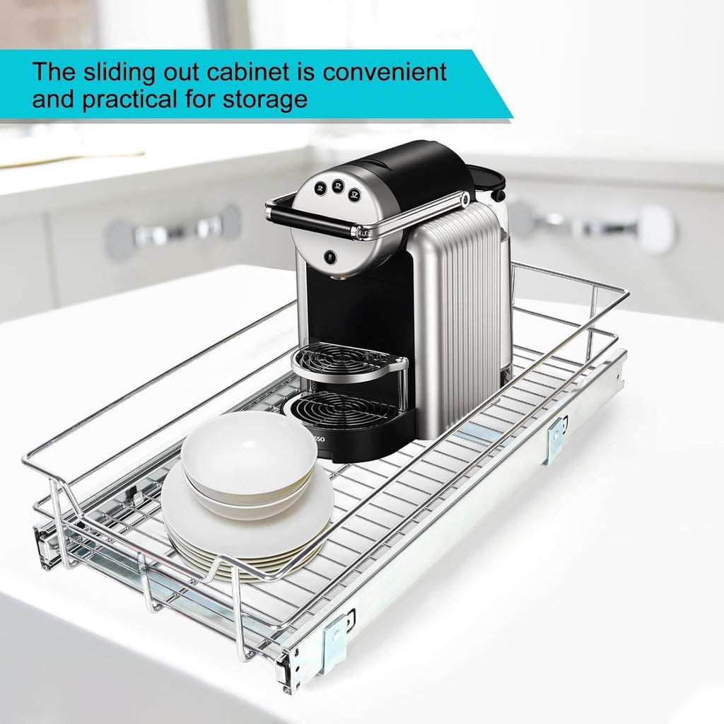 Heavy Duty Pull Out Cabinet Organizer with Chrome Plated Slide Out Drawer