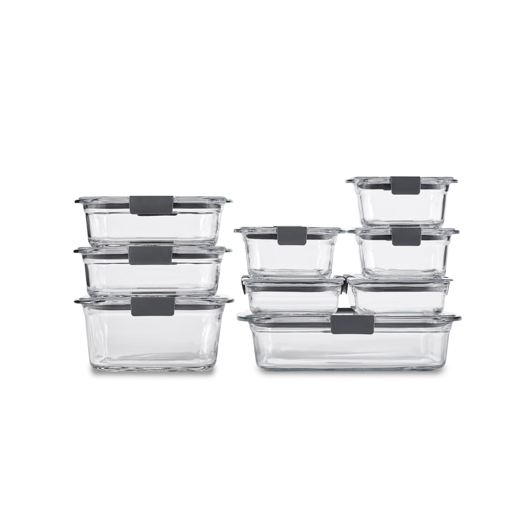 Nine Piece Leakproof Glass Food Storage Container Set in Assorted Sizes