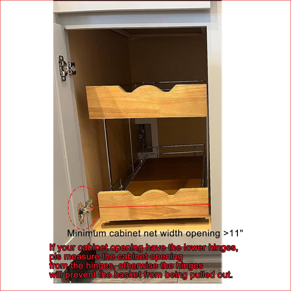 Wood Wire Pull Out Cabinet Shelf