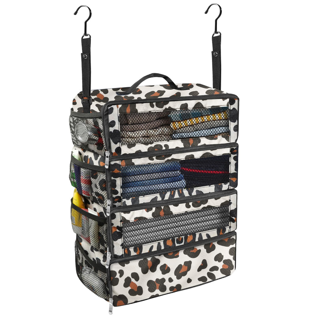 Collapsible Hanging Suitcase Organizer with Portable Travel Shelves