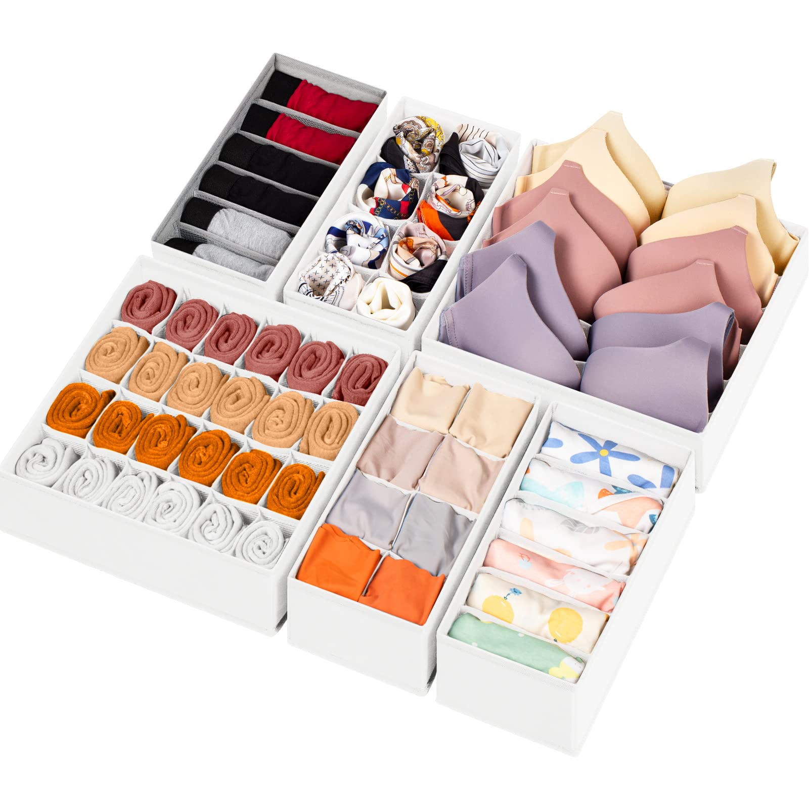 Foldable Fabric Drawer Organizers for Underwear Socks Bras and Ties