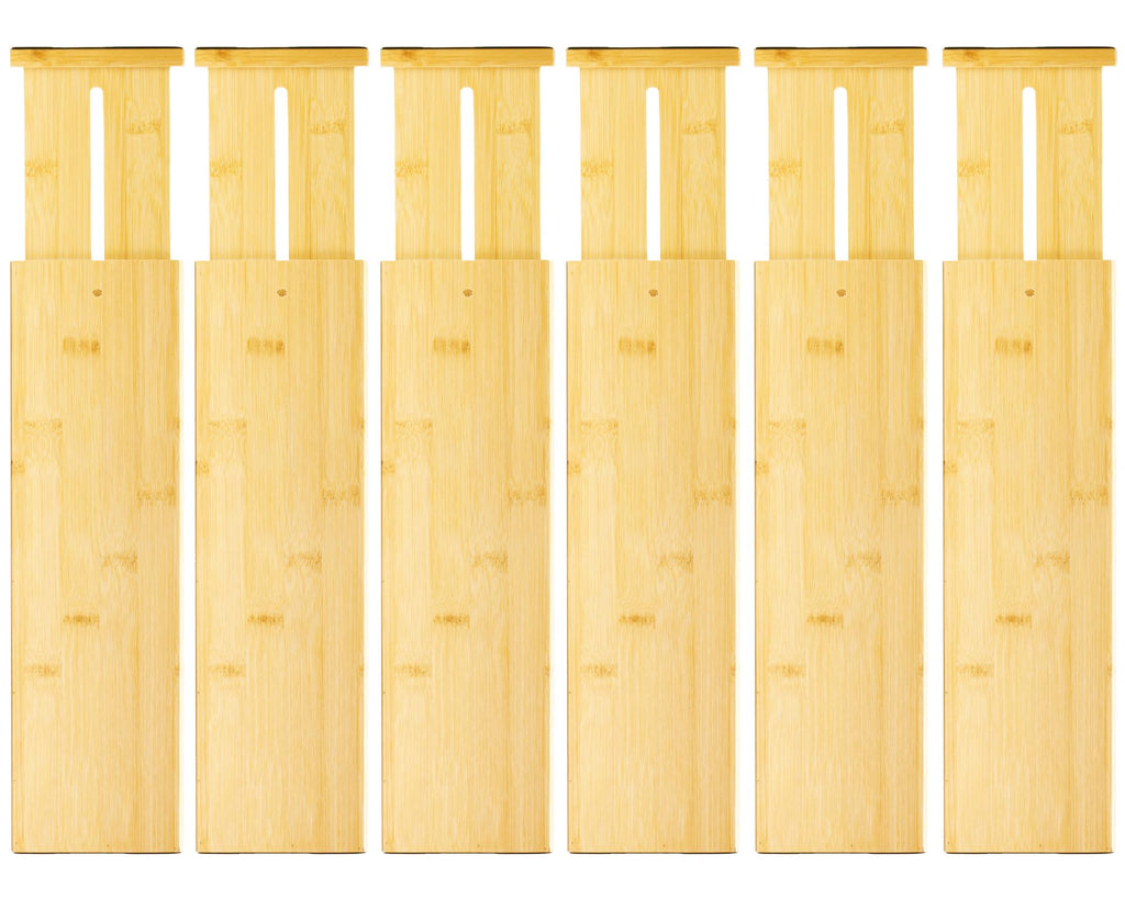 Expandable Bamboo Drawer Dividers for Kitchen Bathroom and Office