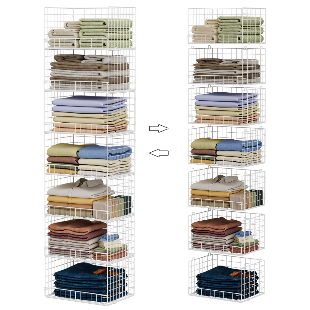 Four Tier Stackable Closet Storage Shelves