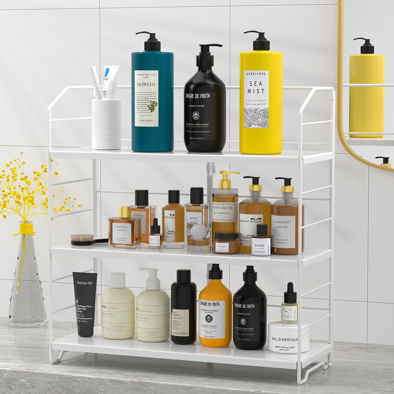Bathroom Countertop Organizer Rack for Cosmetics and Kitchen Spices