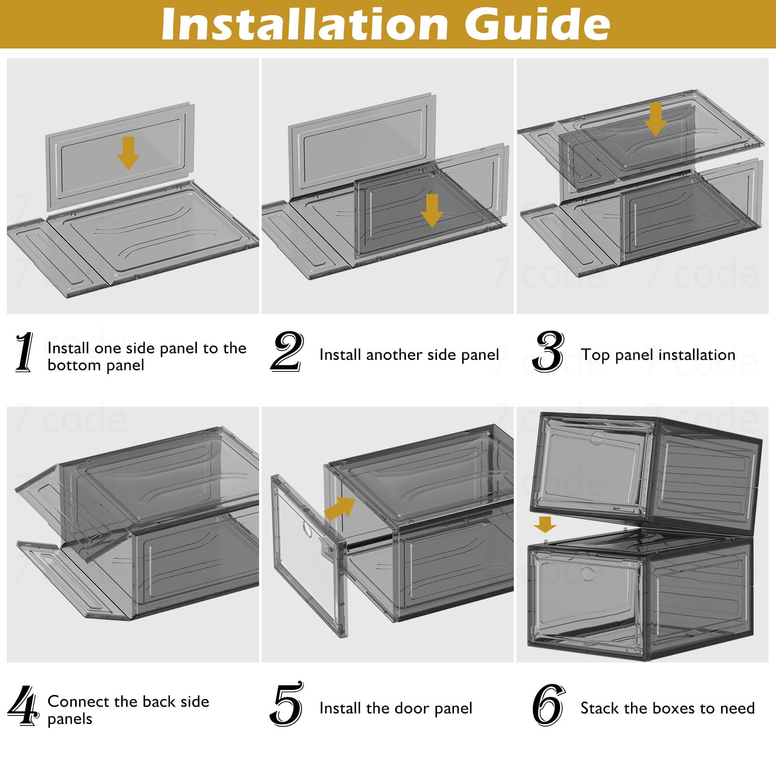 Sturdy Clear Stackable Shoe Storage Boxes with Magnetic Doors