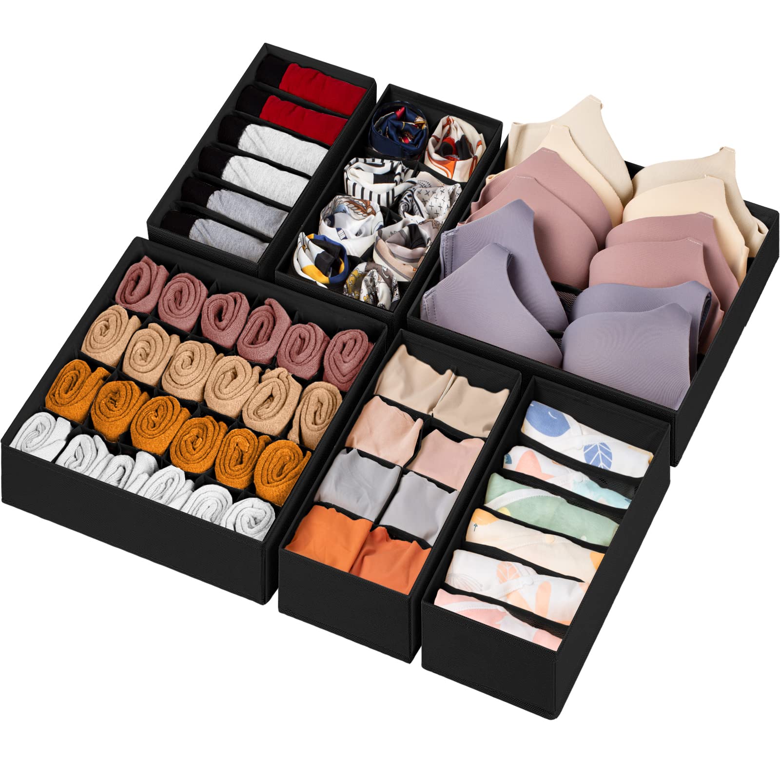 Foldable Fabric Drawer Organizers for Underwear Socks Bras and Ties