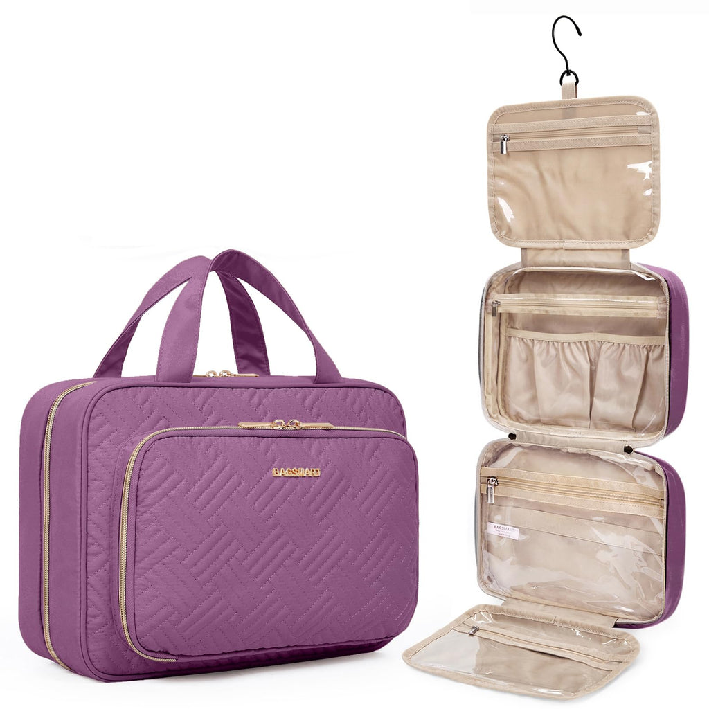 Hanging Travel Toiletry and Makeup Organizer with Transparent Cosmetic Bag