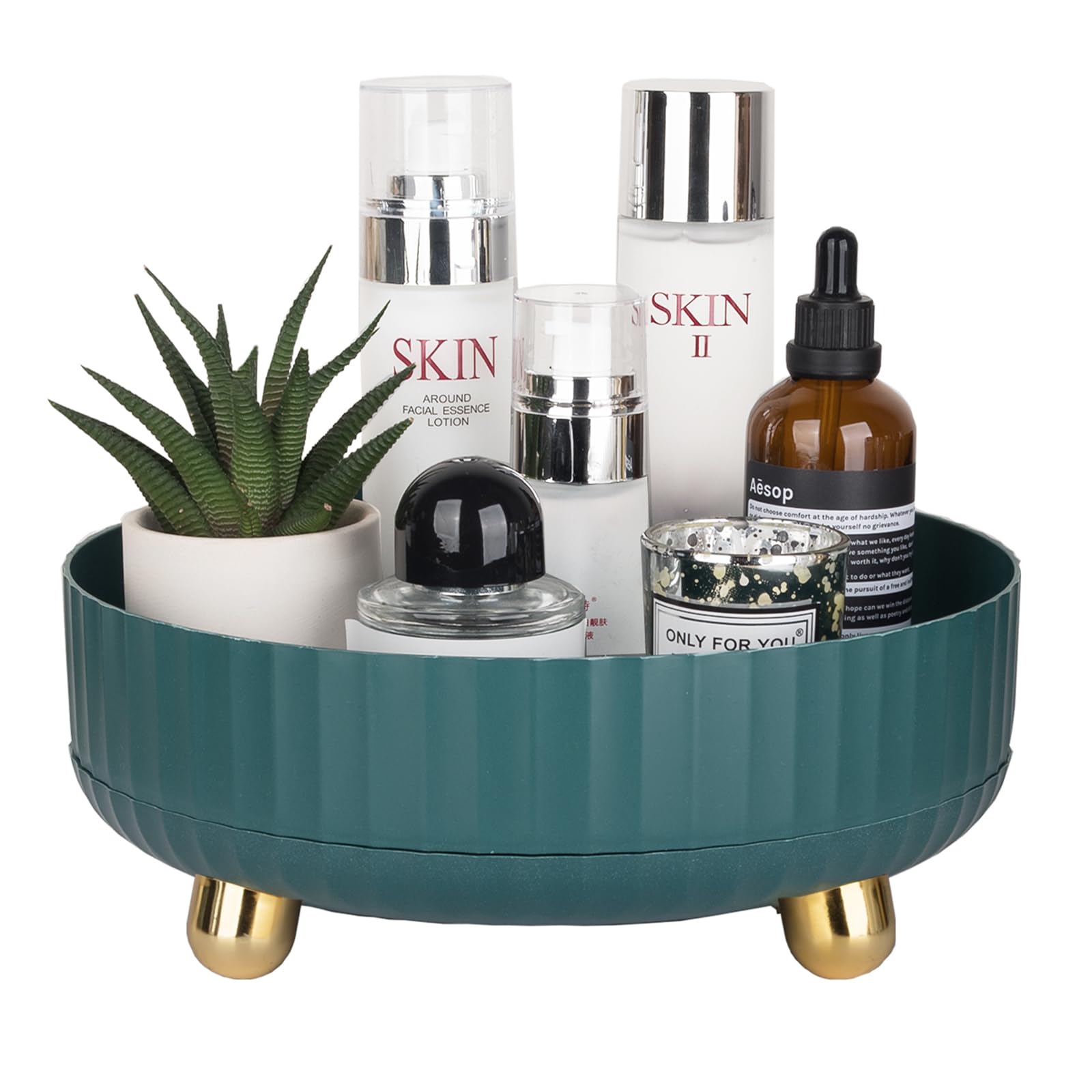 360 Degree Rotating Makeup Perfume and Skincare Organizer Tray