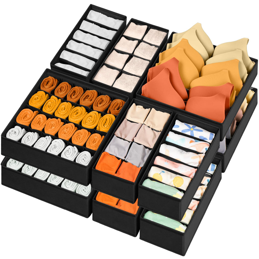 Foldable Fabric Drawer Organizers for Underwear Socks Bras and Ties