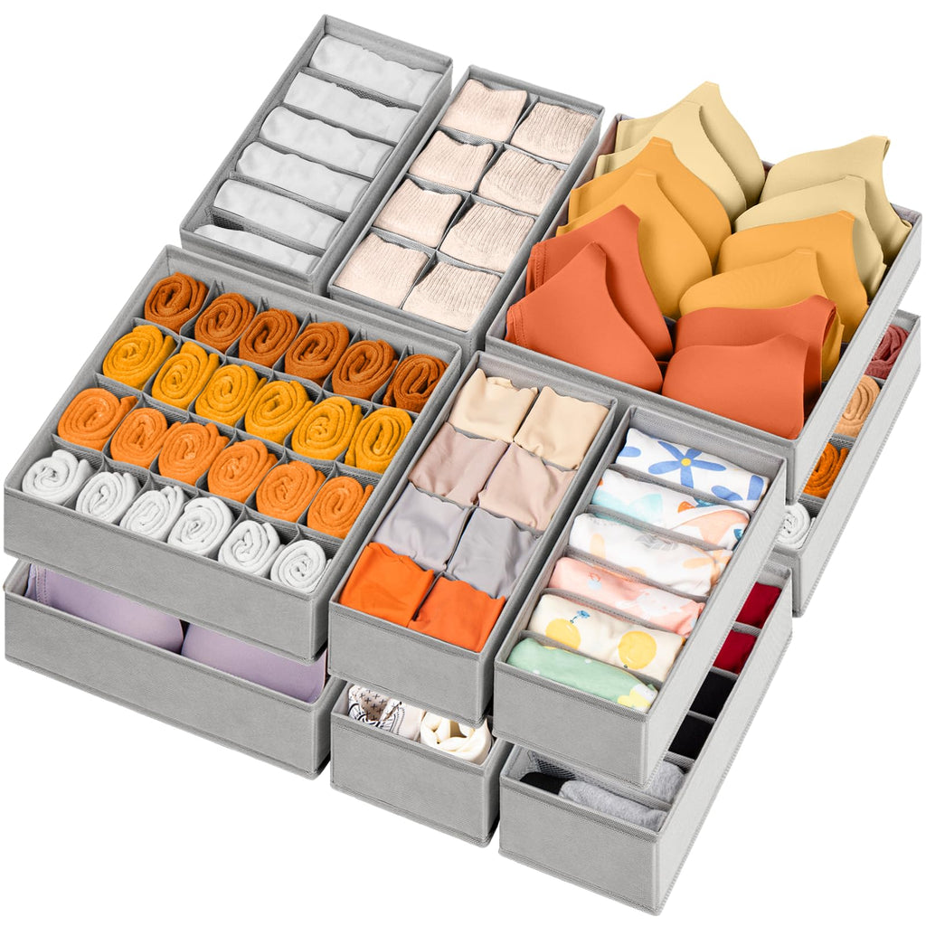 Foldable Fabric Drawer Organizers for Underwear Socks Bras and Ties