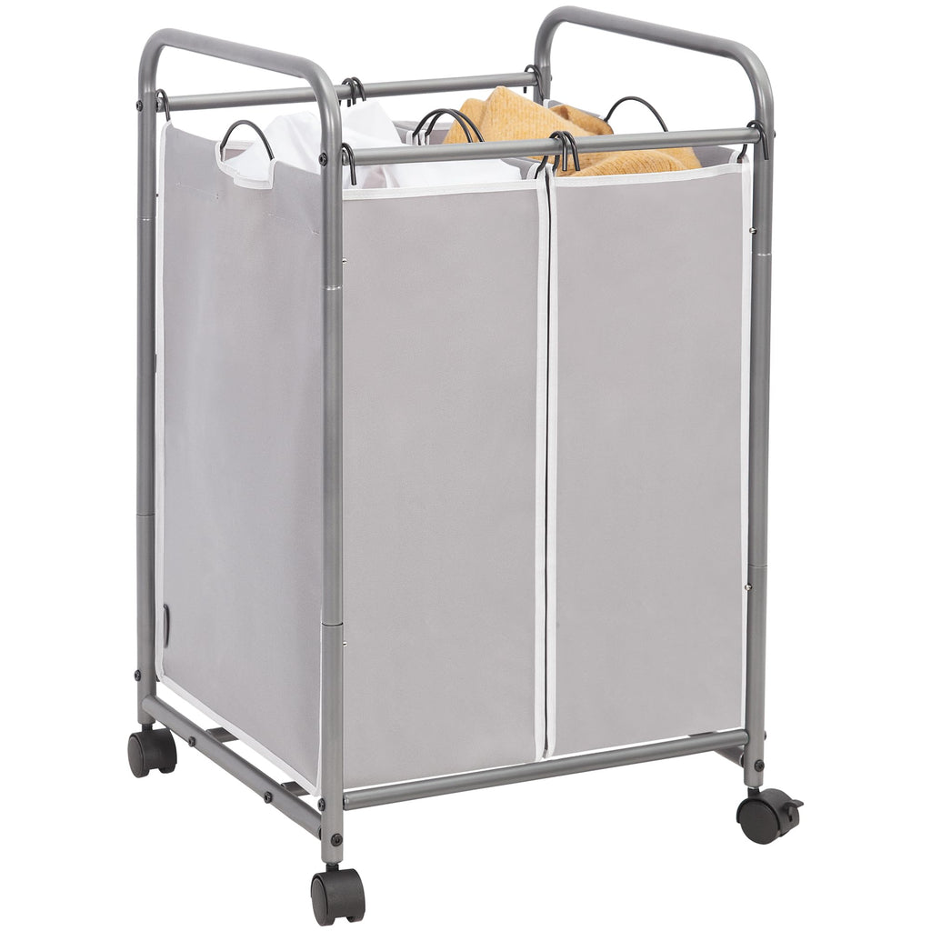 Rolling Laundry Sorter Hamper with Divided Compartments
