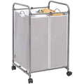 Rolling Laundry Sorter Hamper with Divided Compartments