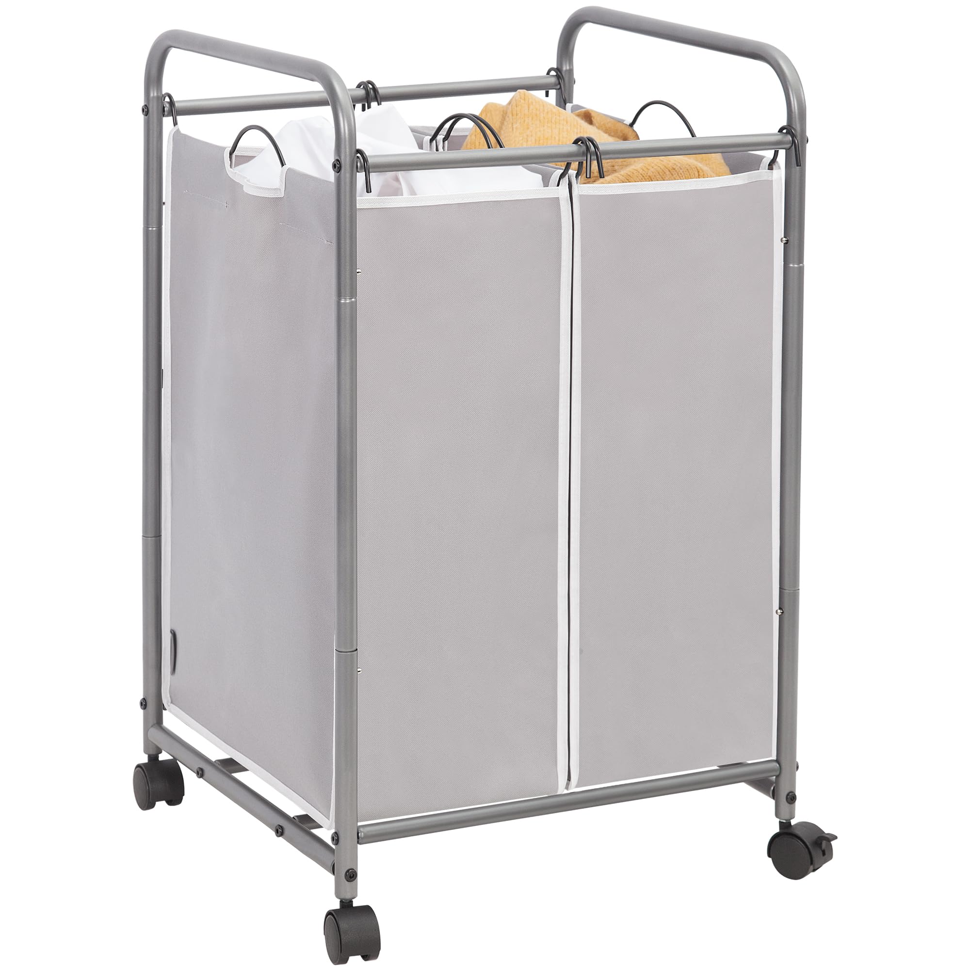 Rolling Laundry Sorter Hamper with Divided Compartments