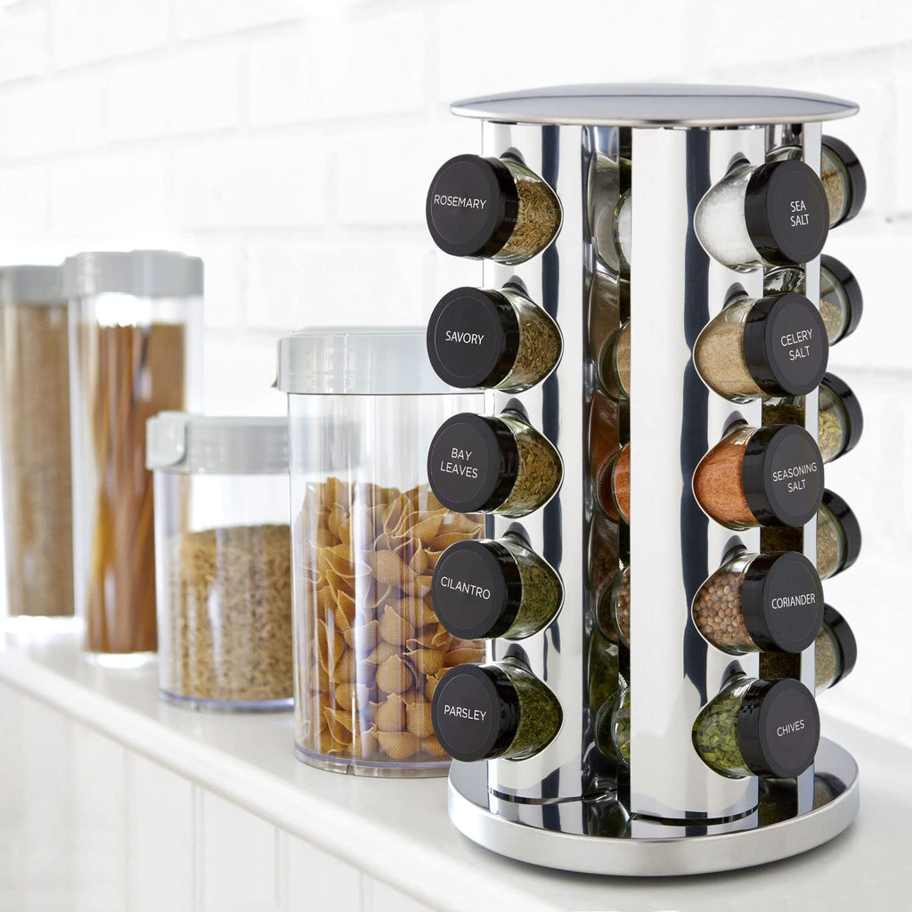 20 Jar Revolving Countertop Spice Rack Organizer