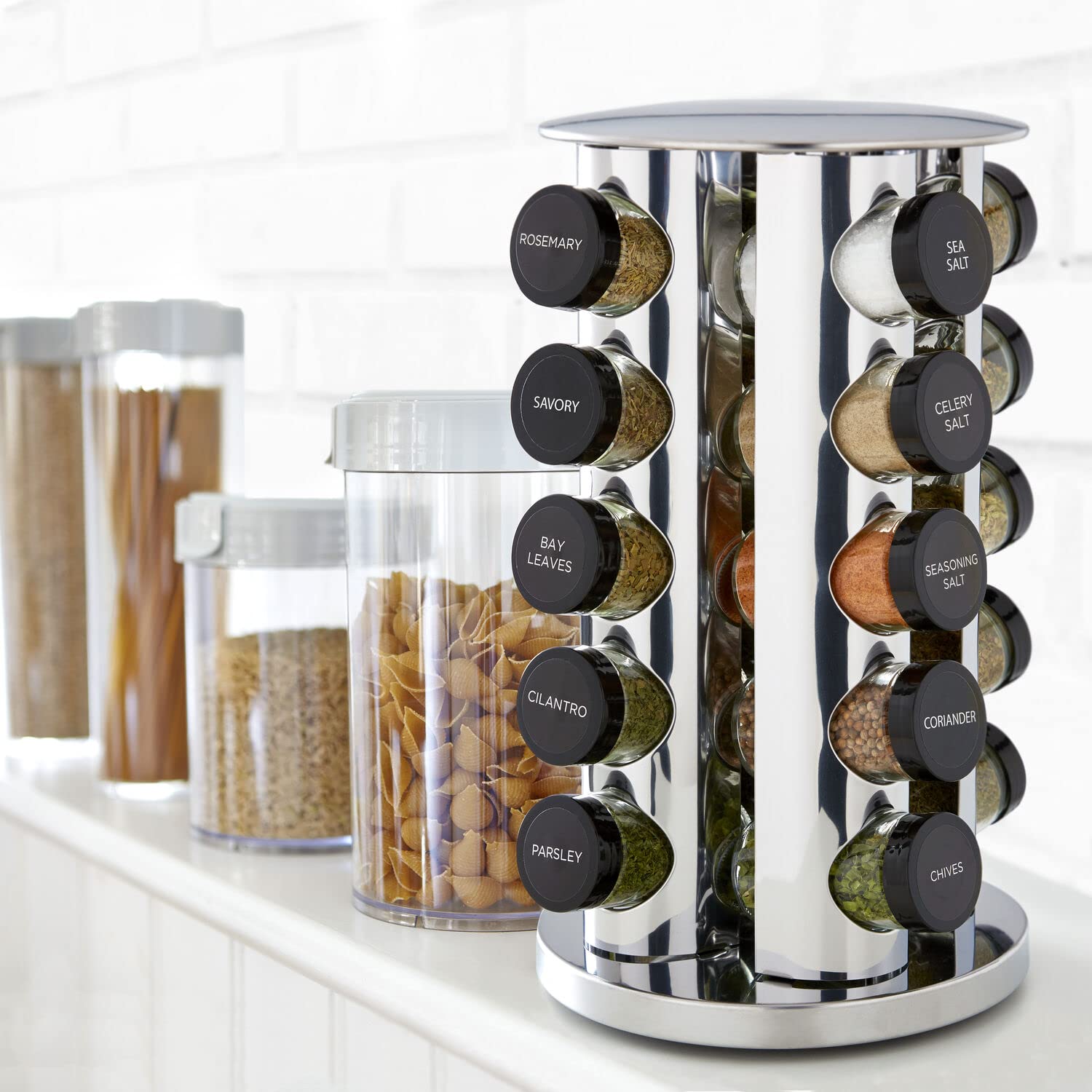 20 Jar Revolving Countertop Spice Rack Organizer