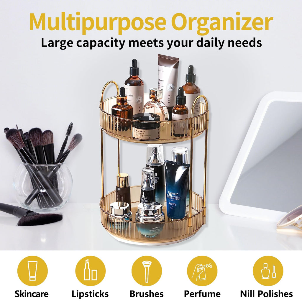 Large Capacity 360 Degree Rotating Makeup and Skincare Organizer
