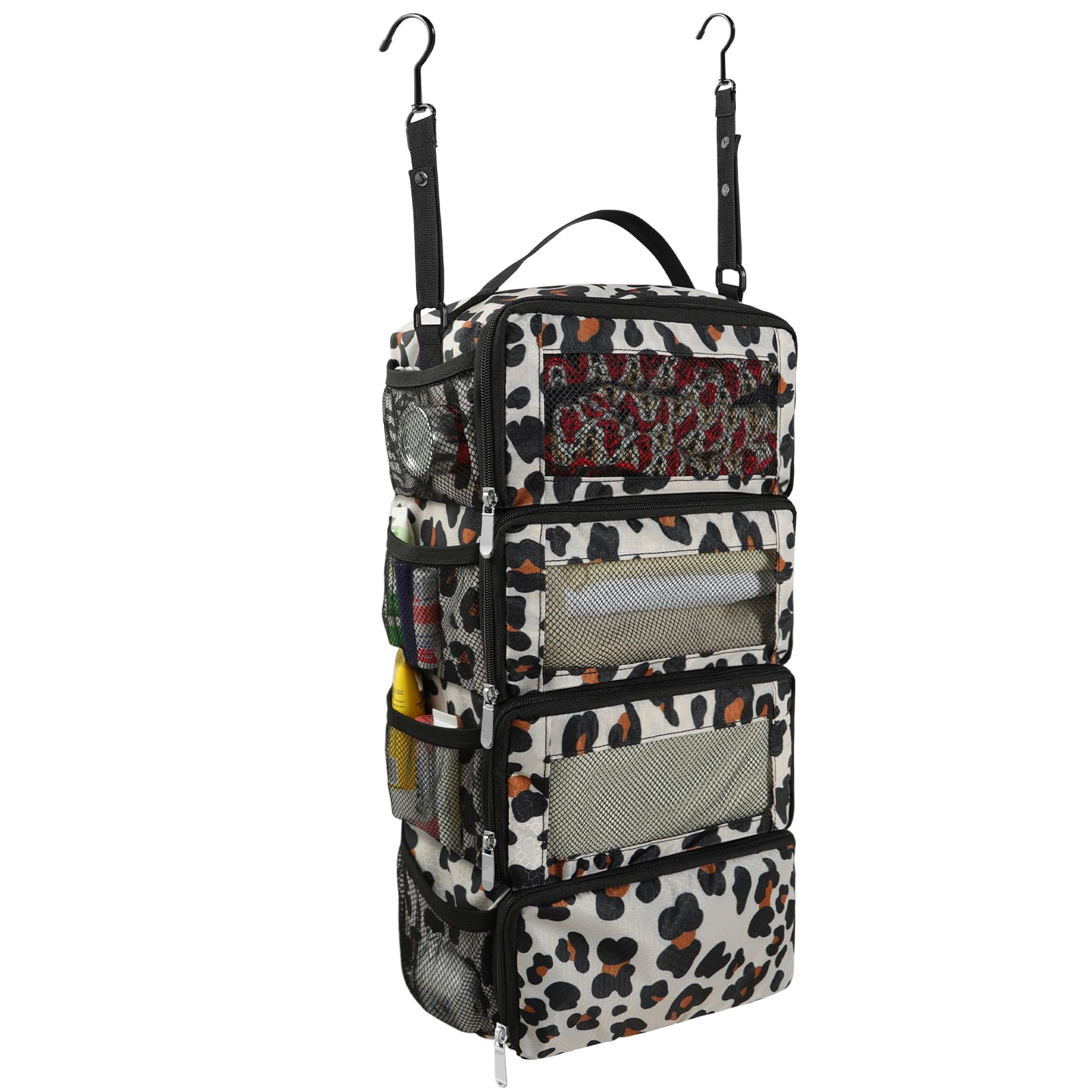 Collapsible Hanging Suitcase Organizer with Portable Travel Shelves