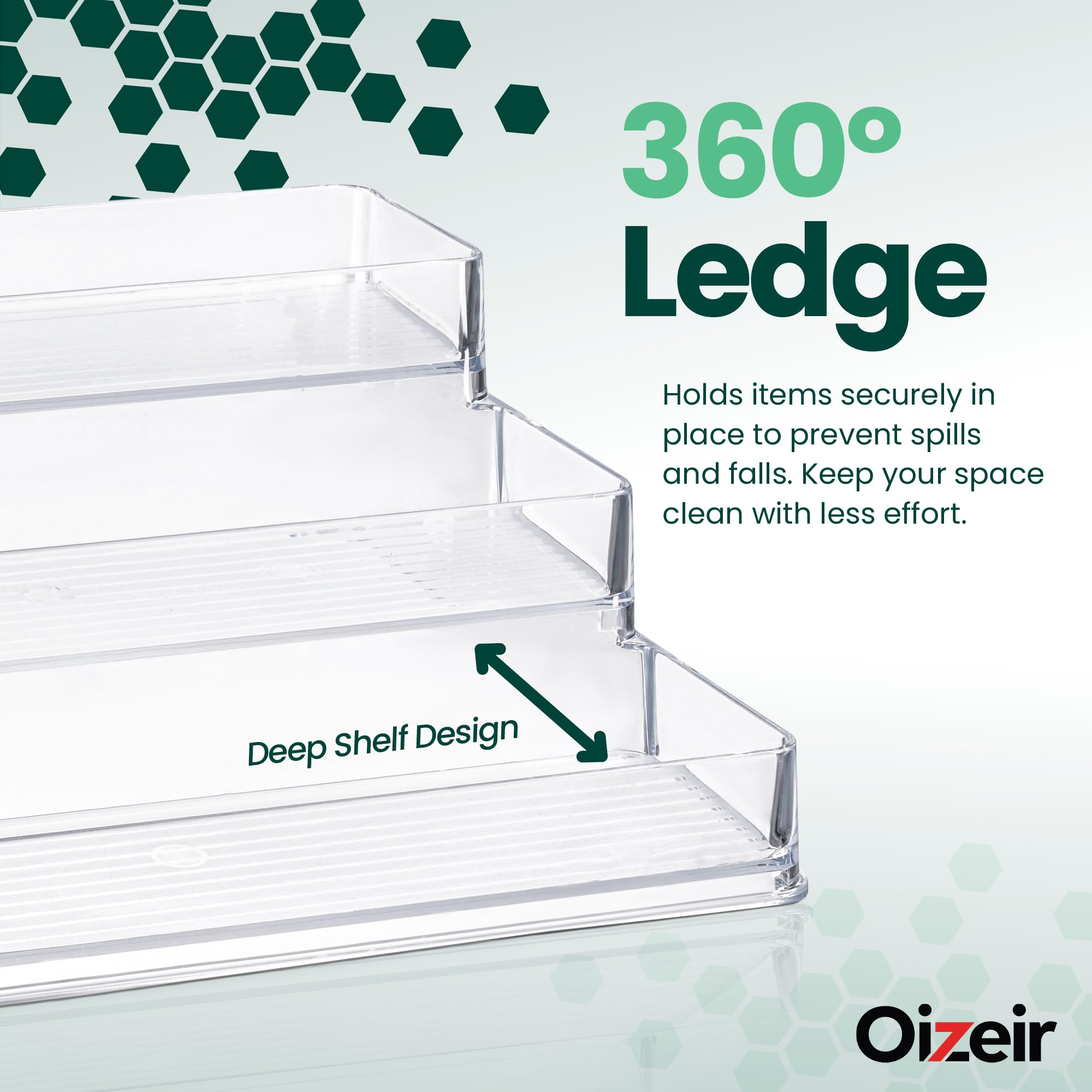 Clear Three Tier Acrylic Spice Rack Organizer for Kitchen Cabinet