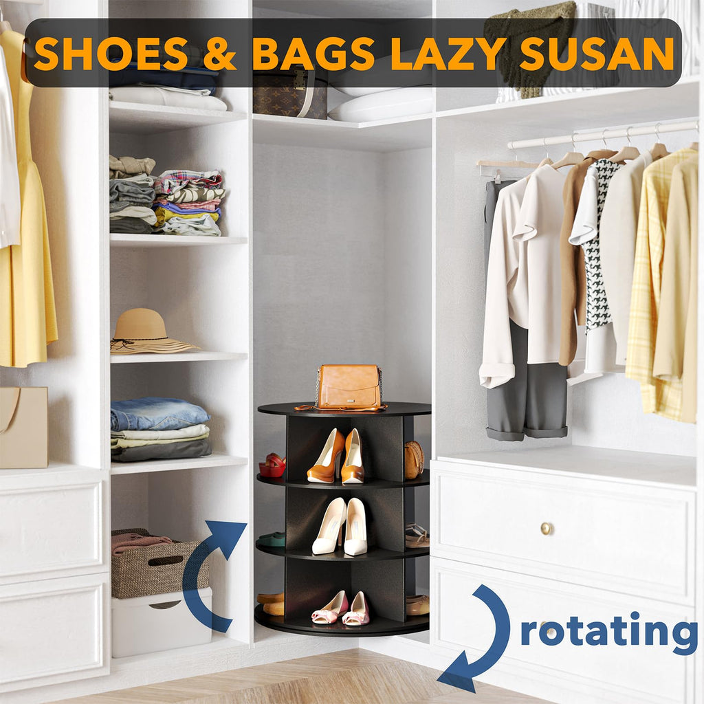 Seven Tier Rotating Shoe Rack Tower for Shoes and Handbags