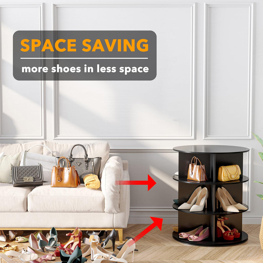 Seven Tier Rotating Shoe Rack Tower for Shoes and Handbags