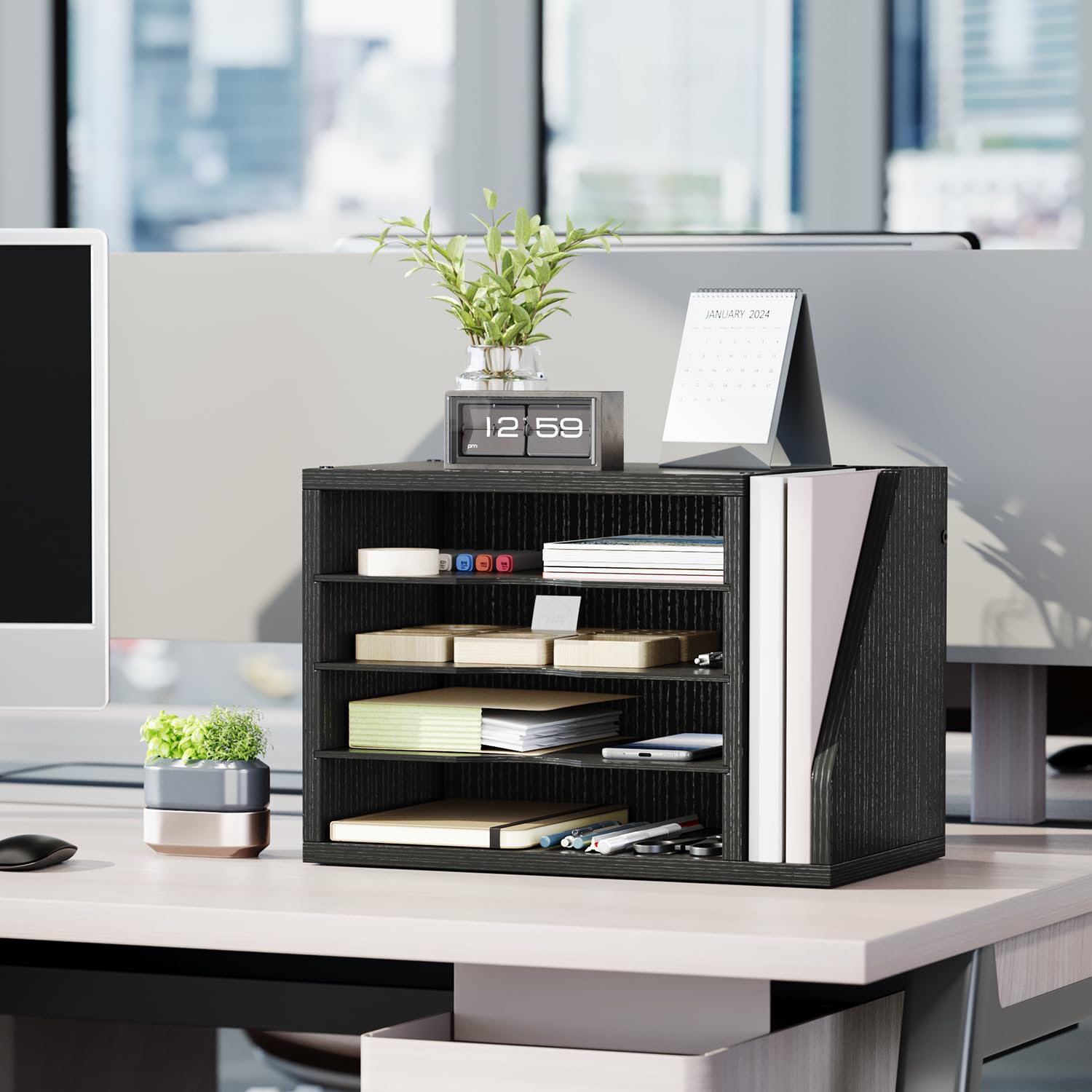 Desk File Organizer for Documents and Office Supplies