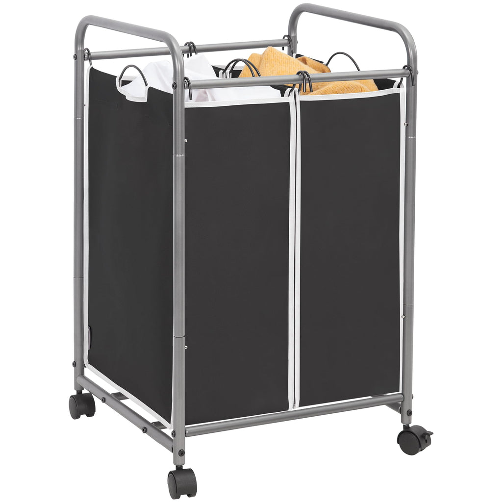 Rolling Laundry Sorter Hamper with Divided Compartments