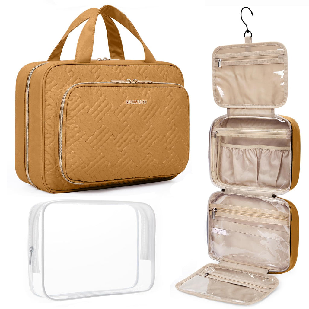 Hanging Travel Toiletry and Makeup Organizer with Transparent Cosmetic Bag