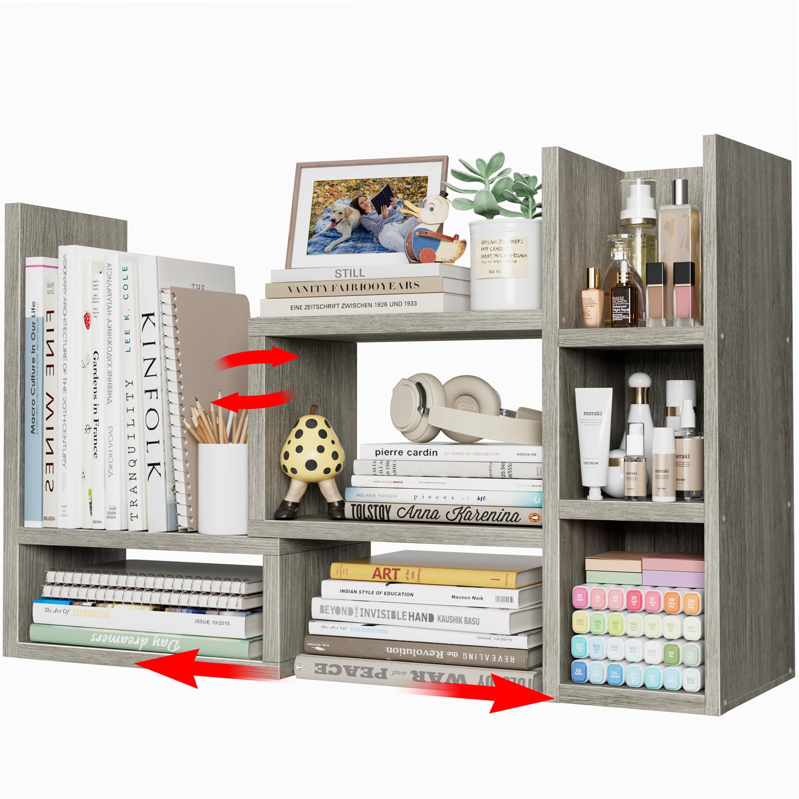 Desktop Corner Bookshelf and Office Desk Organizer Shelf
