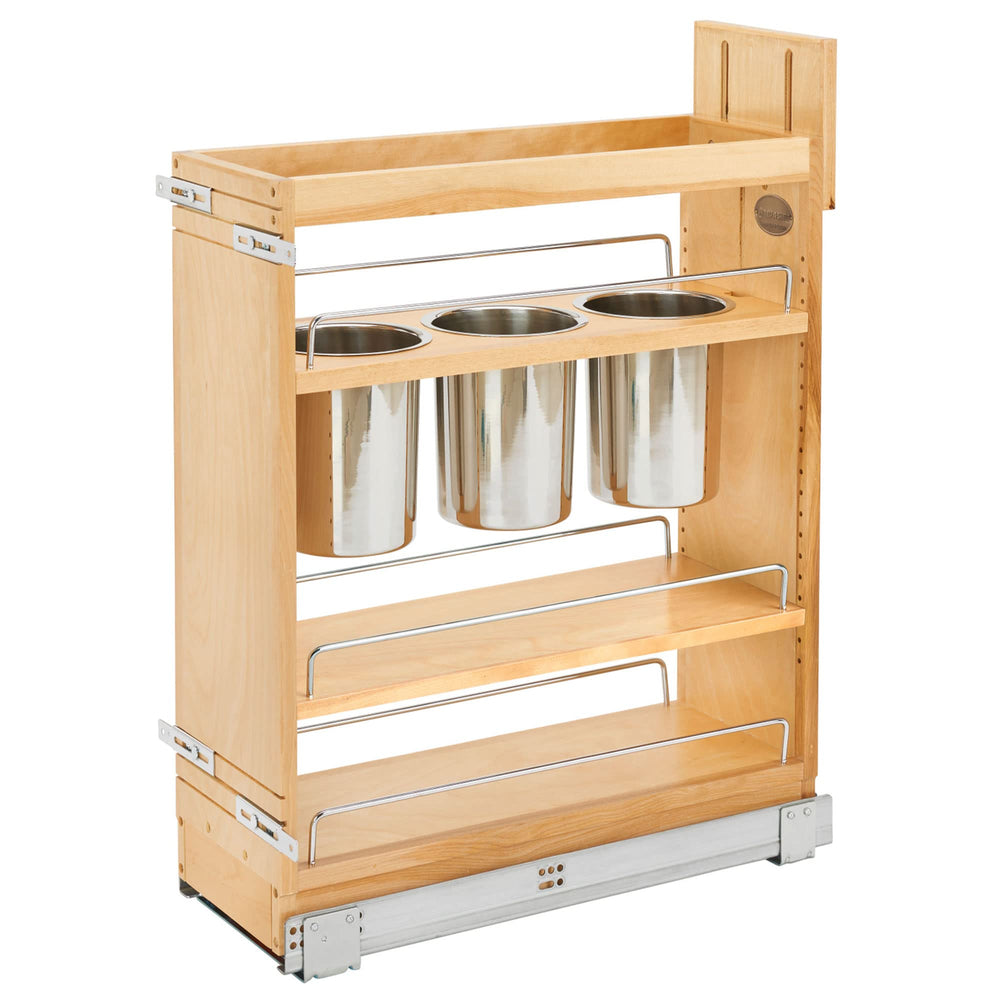 5 Inch Base Cabinet Organizer with Three Storage Bins