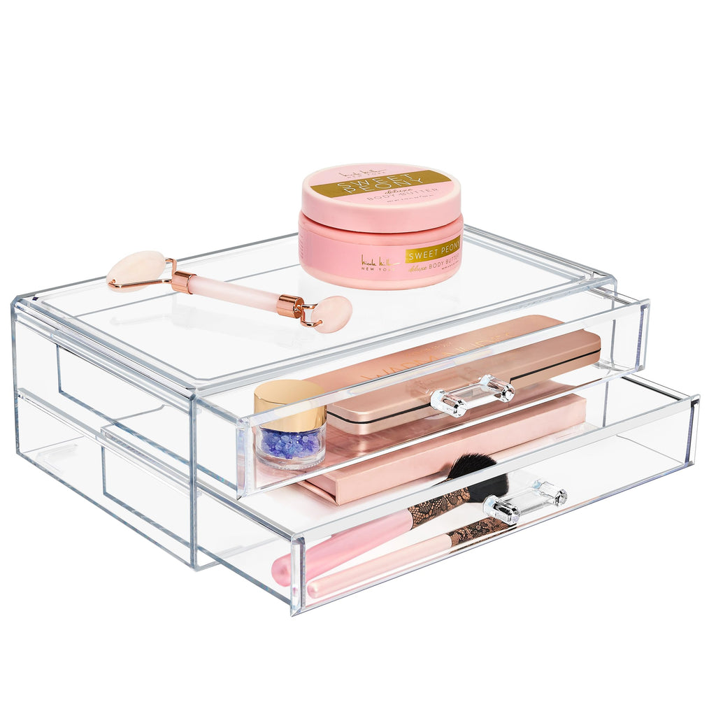 Large Clear Detachable Makeup and Jewelry Organizer for Vanity