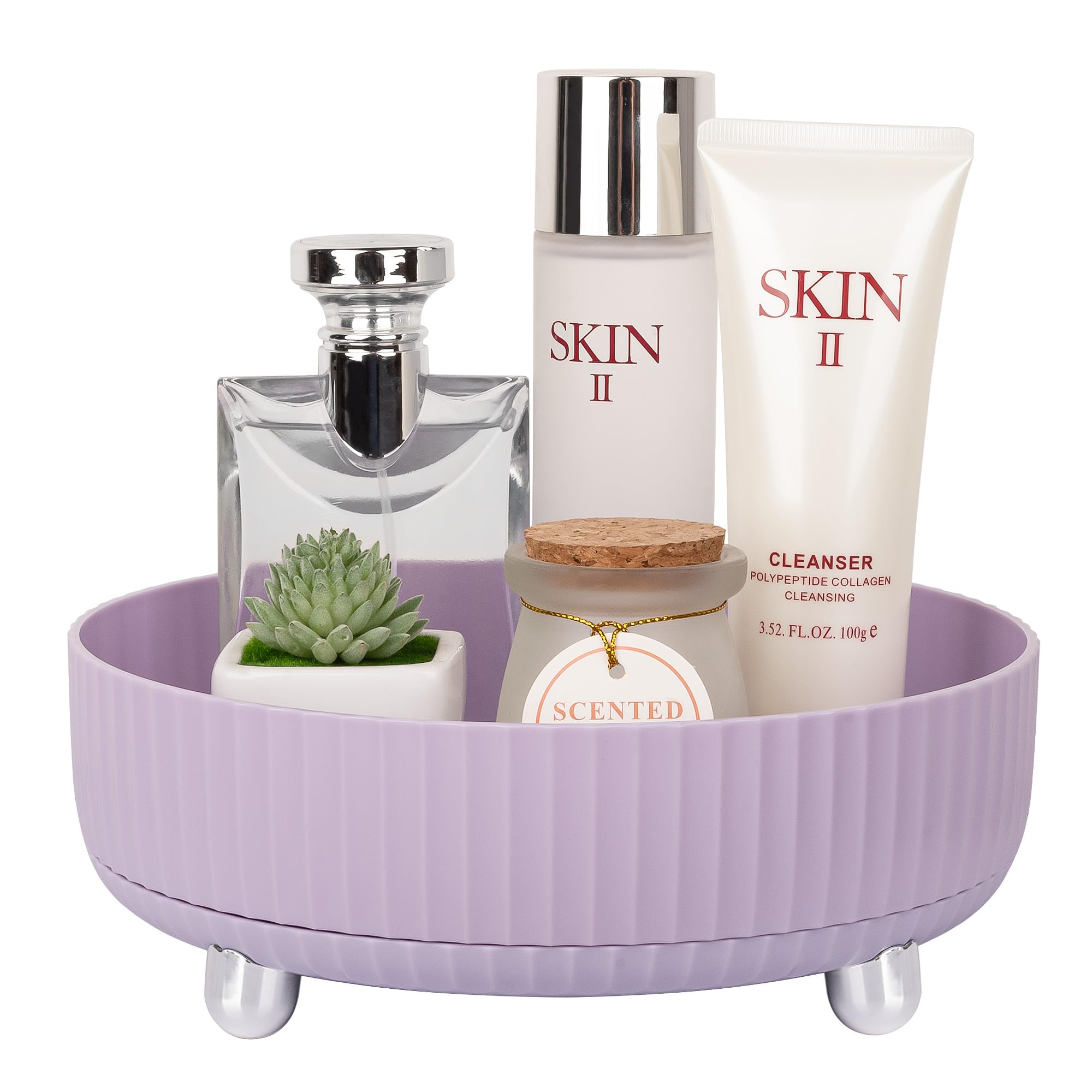 360 Degree Rotating Makeup Perfume and Skincare Organizer Tray