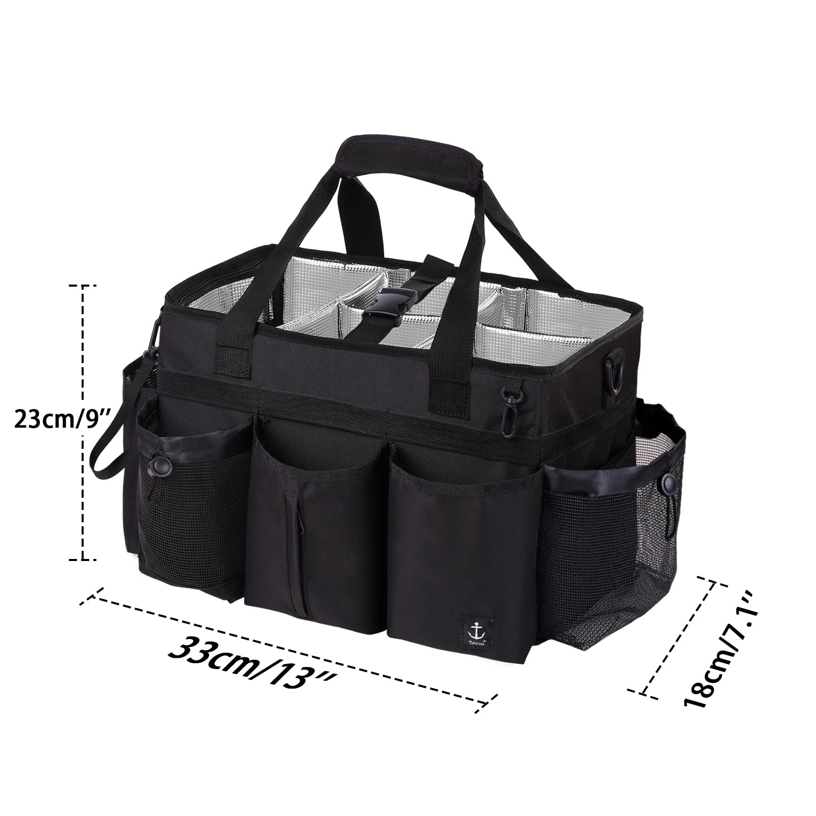 Large Wearable Cleaning Caddy Bag with Detachable Divider and Straps