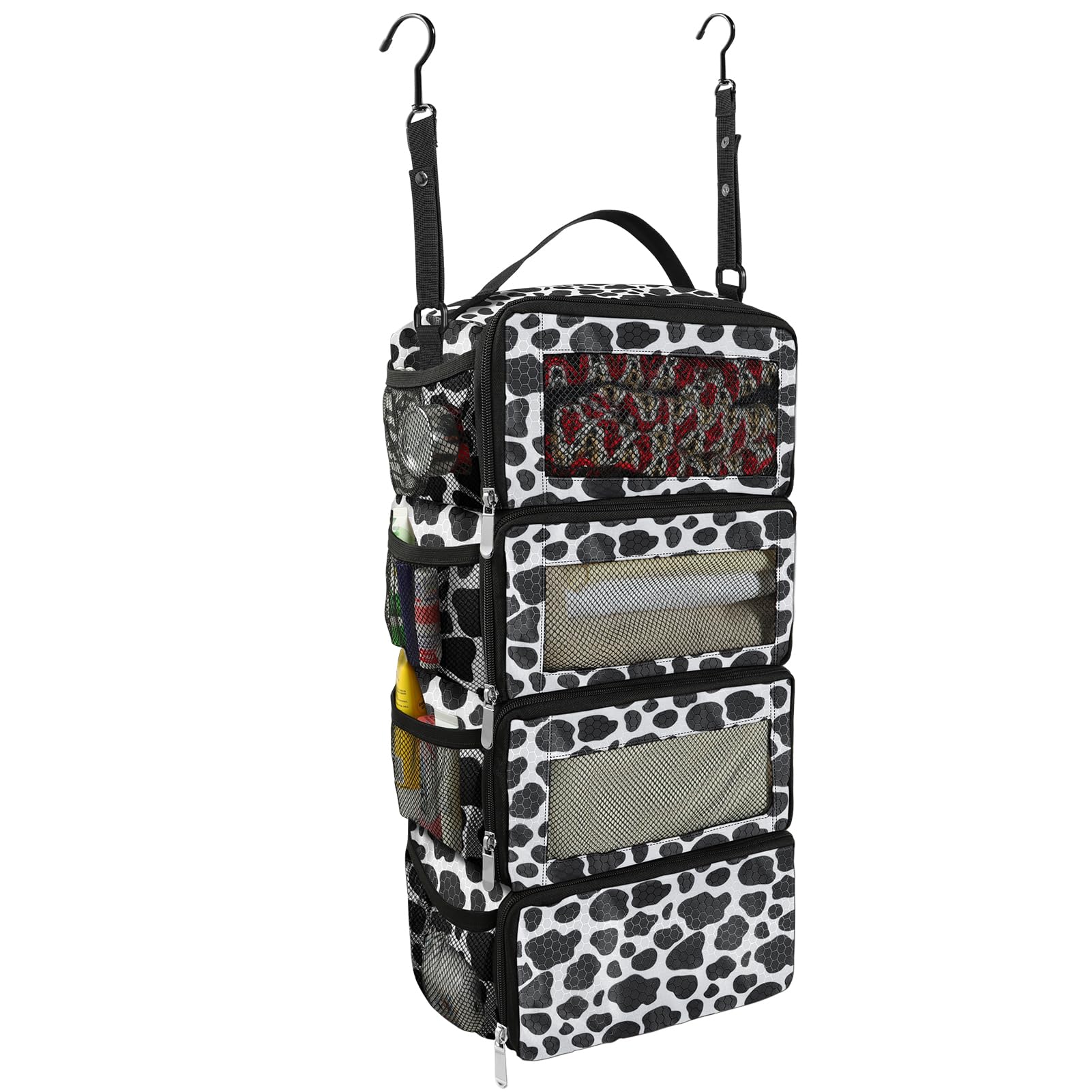 Collapsible Hanging Suitcase Organizer with Portable Travel Shelves